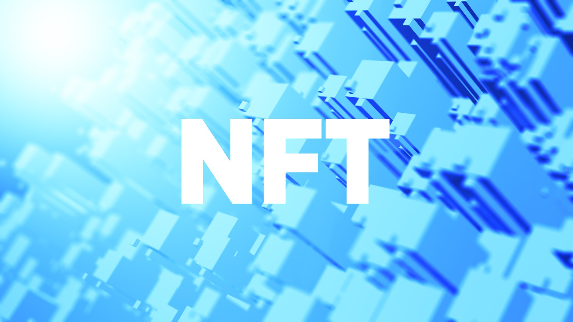 Blockchain digital data transmission room. NFT concept